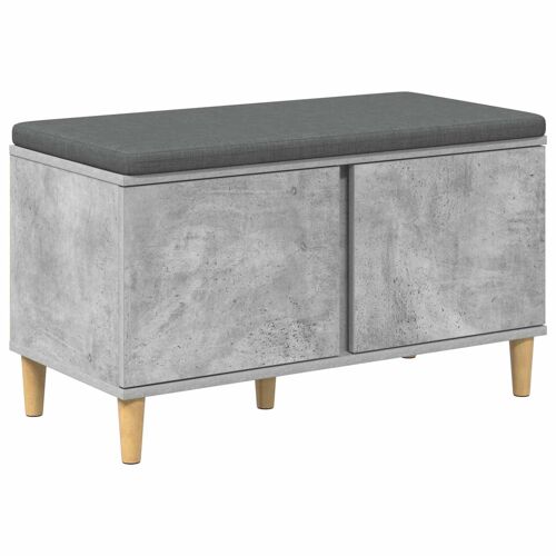vidaXL Banc d'entrée avec coussin Gris béton 60 x 38 x 46 cm