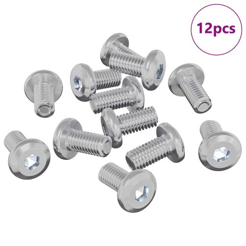 vidaXL Vis de verrou Uni 12 pcs Argenté M6 x 12 mm Acier