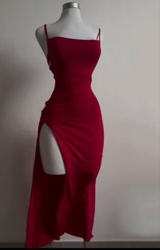 Robe De Soirée Rouge Pour Femme Élégante Et Sexy Taille S