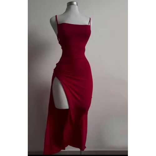 Robe De Soirée Rouge Pour Femme Élégante Et Sexy Taille S
