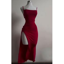 Robe De Soirée Rouge Pour Femme Élégante Et Sexy Taille S