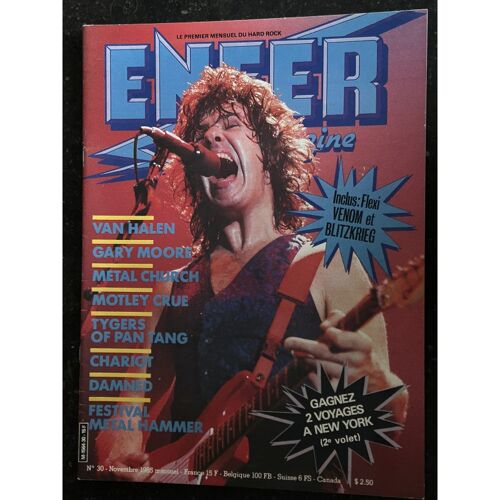 Enfer Magazine 1985 11 N° 30 - Van Halen Venom Gary Moore Metal Church Motley Crue Tygers Of Pan Tang Damned