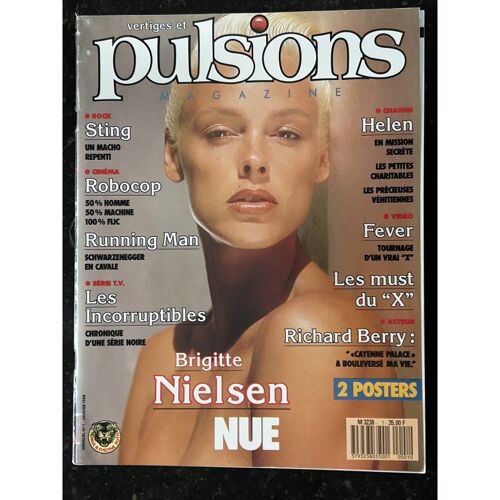 Pulsions 01 Janvier 1988 Cover Brigitte Nielsen Nue Arnold Schwarzenegger Sting Manque Les Posters