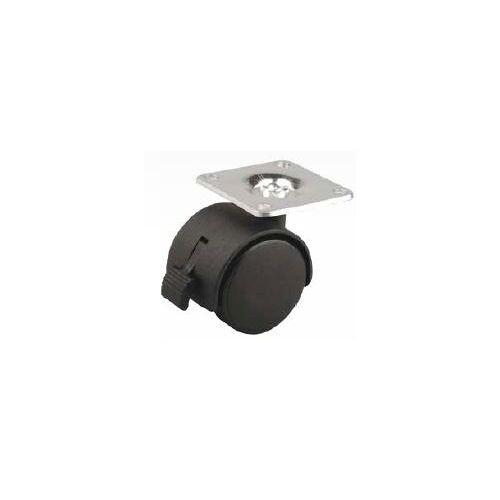 Roulette de meuble 30mm plaquette frein noir