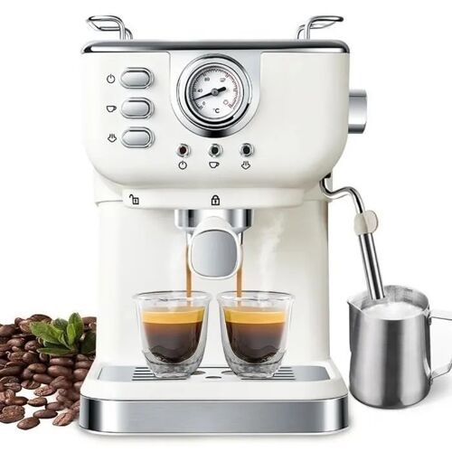 Machine à Expresso Café - 20Bars - Réservoir 1,5 L - Buse Vapeur - pour Dosette et Moulu - 850W