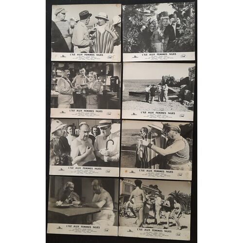L'Île Aux Femmes Nues - Film 1953 Réalisé Par Henri Lepage Avec Félix Oudart, Lili Bontemps, Armand Bernard, Jane Sourza - 8 Photos Originales D'Exploitation De Cinéma - Chaque Affiche 24x30 Cm
