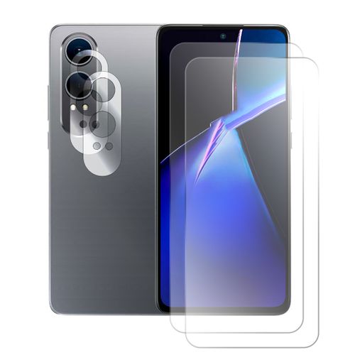 Lot de 2 Verre trempé pour OnePlus Nord CE4 Lite 5G 6.67"" + lot de 2 Verre trempé protecteur d'objectif camera arrière - Visiodirect -