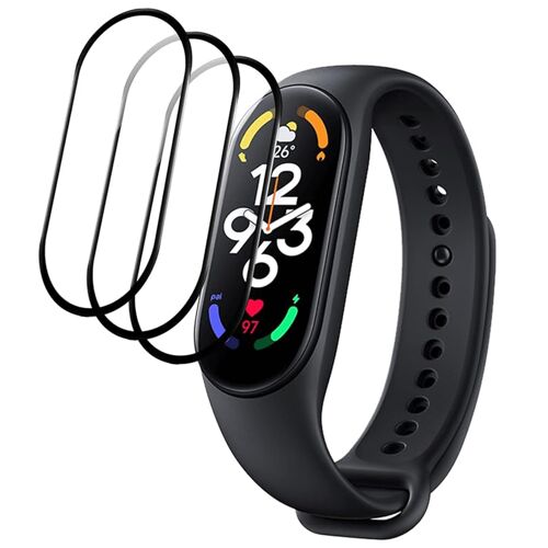 Lot de 3 Verres trempé avec bordures noires pour Xiaomi Mi Smart band 8 1.62"" - Film de protection - Visiodirect -