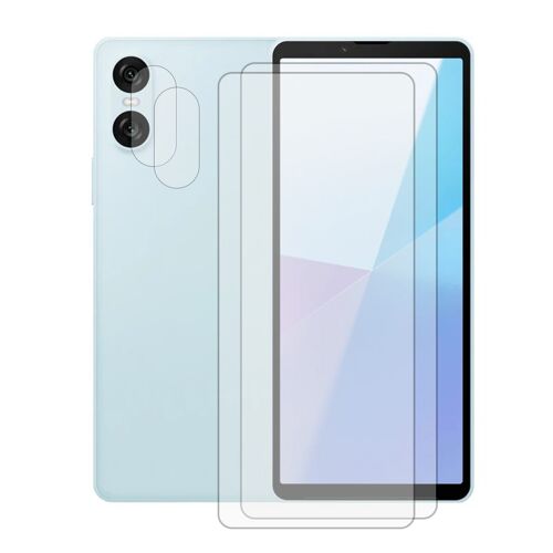Lot de 2 Verre trempé pour Sony Xperia 10 VI 6.1"" XQ-ES72, XQ-ES72/L2TWCX0 + Lot de 2 Verre trempé protecteur d'objectif camera arrière - Visiodirect -