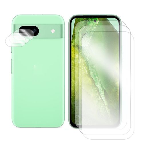 Lot de 3 Verre trempé compatible pour Google Pixel 8A 5G 6.1"" GKV4X, G6GPR, G576D + lot de 3 Verre trempé protecteur d'objectif camera arrière - Visiodirect -