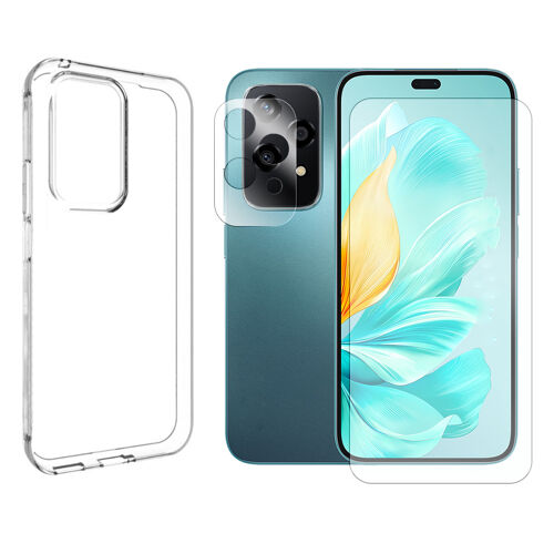 Verre Trempé pour Huawei Honor 200 Lite 5G 6.7"" 6.2"" + Verre Trempé Caméra Arrière + Coque transparente souple silicone - Visiodirect -