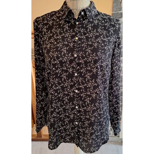 Chemise Fluide Noire Mouchetée Crème