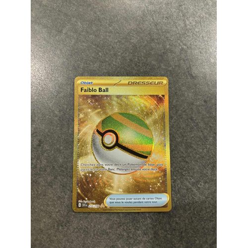 Faiblo Ball Secret Gold 255/198 Ev1 Écarlate Violet, Carte Pokémon Fr Officielle