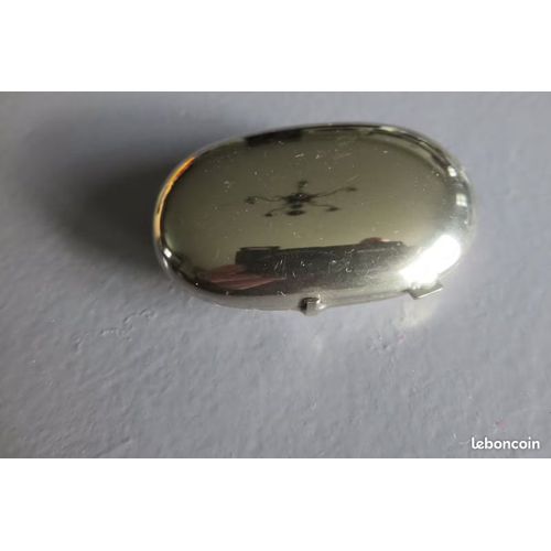 Ancien Pilulier Ovale Inox