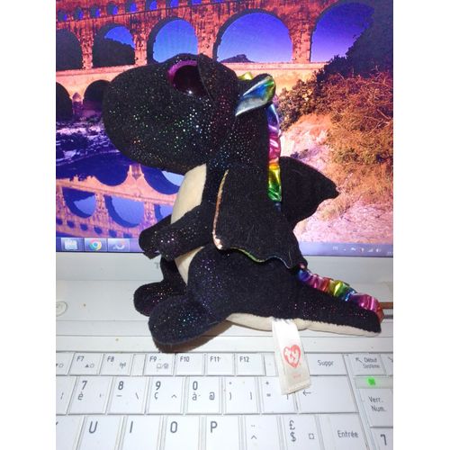 peluche dragon ailé taille 20 cm arc en ciel ..