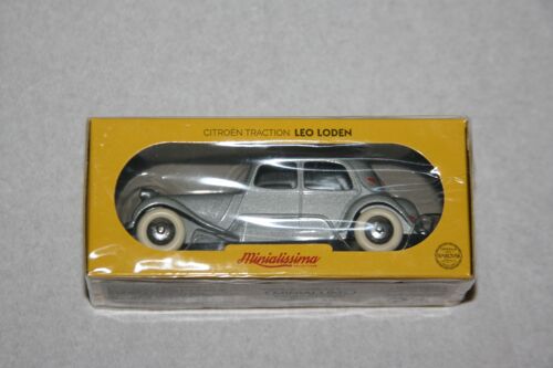 Citroën Traction Leo Loden  Minialuxe   Grise Avec Phares Diamants Swarovsky   Neuf Sous Emballage   Couleur Grise-Minialuxe