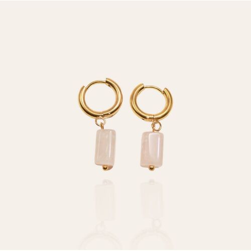 Boucles D'Oreilles Pierres Naturelles En Acier Inoxydable