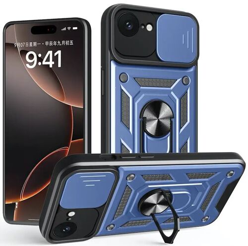 Coque pour Apple iPhone 16e - housse etui rigide anti choc + verre trempe - BLEU FONCE