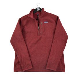 Reconditionné - Pull Polaires Homme Manches Longues Rouge Patagonia - Motif Chiné - Col Montant - Taille L - Homme - Rouge