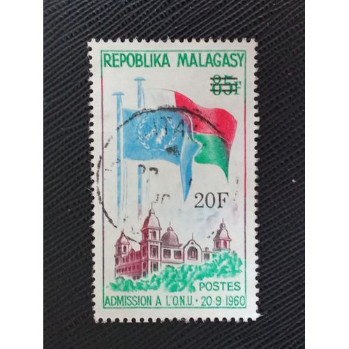 Timbre Madagascar Y T 447 Anniversaire De L'Admission À L'Onu Surchargé 1968 (091209 )