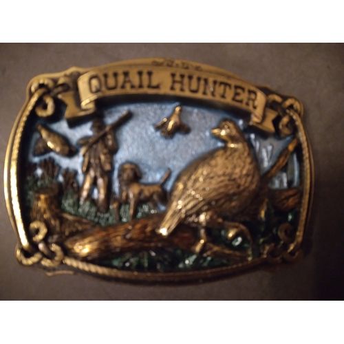 Boucle De Ceinture Vintage Usa Chasseur De Cailles