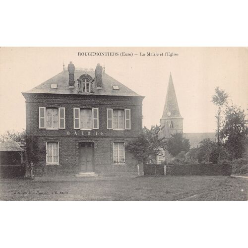 27 - Rougemontiers - La Mairie Et L'Eglise - Carte Postale
