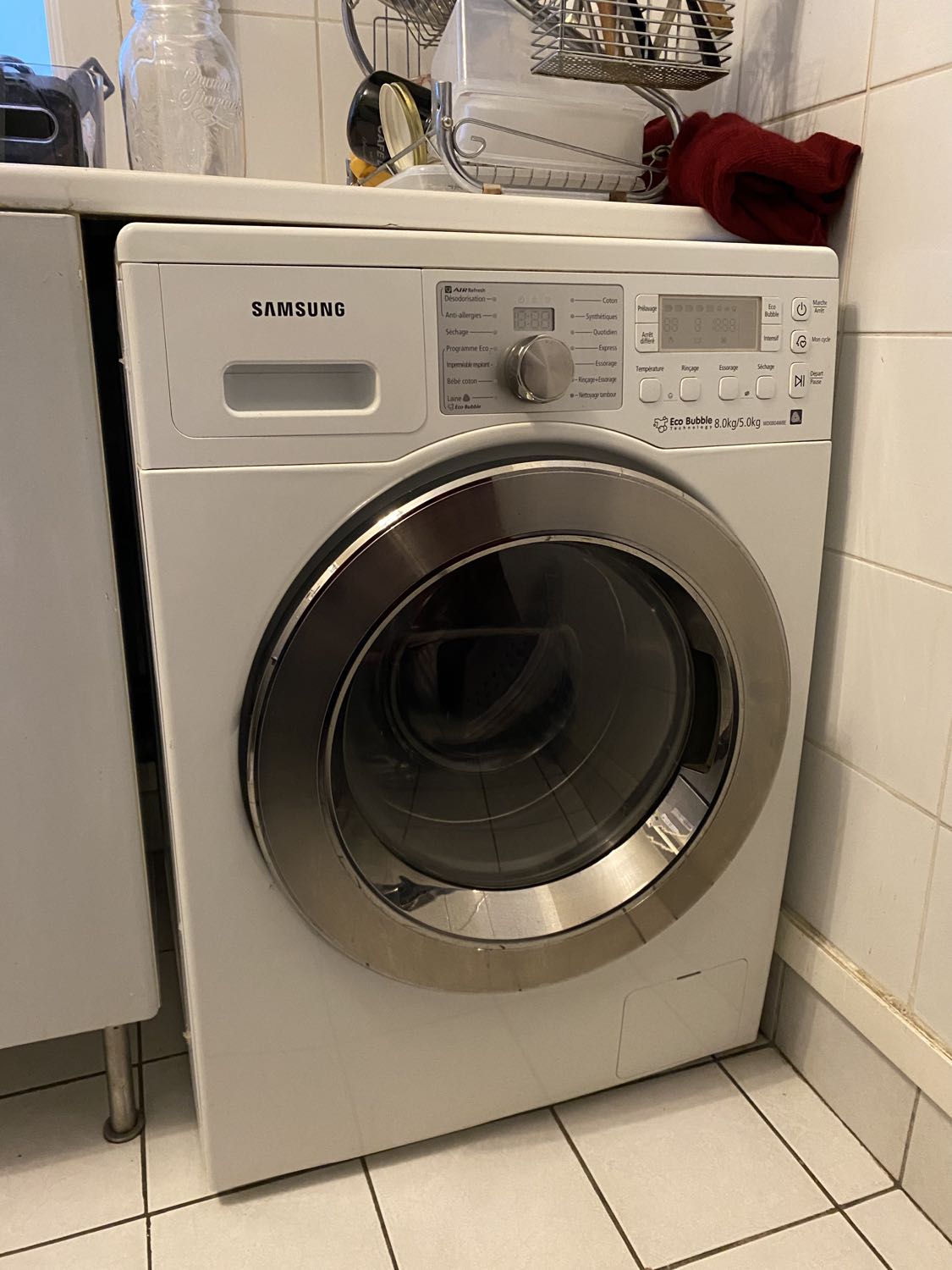 Lave linge avec sèche linge intégré SAMSUNG, 8 kg, A+++