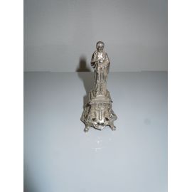 Ancienne statue religieuse catholique en métal argenté