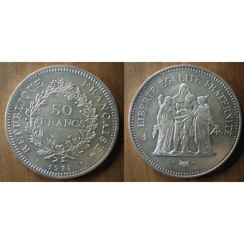 France 50 Francs 1974 Piece Hercule Franc Hercules