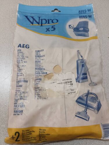 5 sacs sac aspirateur papier poussière wpro 481981729207 ae05-w aeg carrefour fagor first line franger hanover hanseatic Horn progress sidex sidem singer