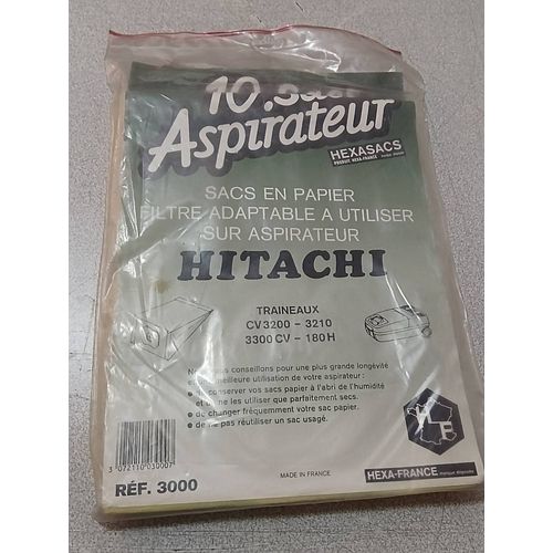 10 sacs sac aspirateur papier poussière hexasacs Hitachi ref3000 ref 3000 traineaux traîneau cv3200 cv 3200 cv3210 3210 cv3300cv cv 3300 cv 3300cv cv 180h cv180h 180 h