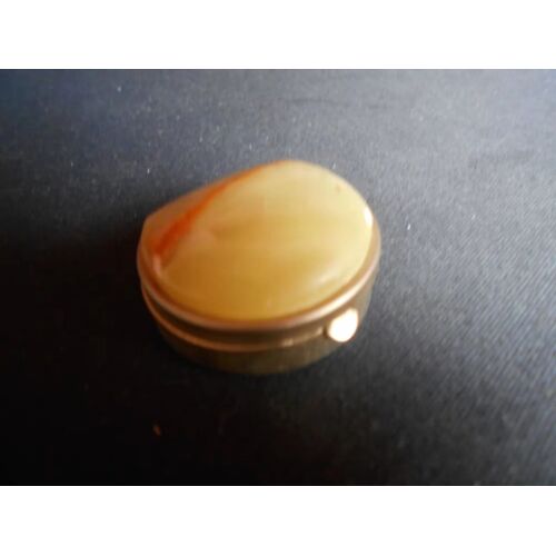 Boite Pilulier En Laiton Avec Couvercle Onyx