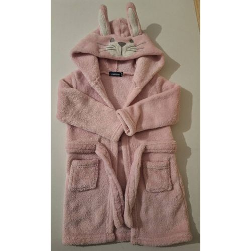 Peignoir À Capuche Bébé Rose Avec La Ceinture