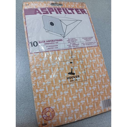 10 sacs sac aspirateur papier poussière aspifilter Hoover delta tous modèles modèle tout 1504