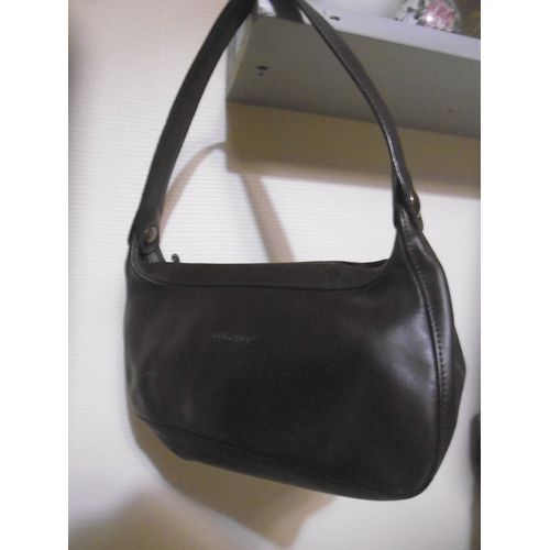longchamp sac en cuir ébène