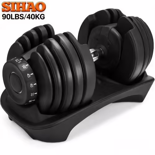 Haltères - Noir-Sihao-Haltères Réglables-90lbs/40kg,Salle De Sport, Fitness À Domicile-Ensemble D'Entraînement De Force+Barre