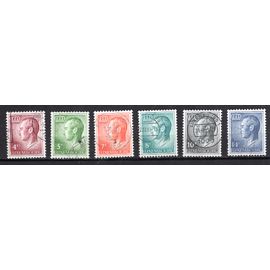 Luxembourg 6 Timbres Oblitere Effigie Du Grand Duc Jean