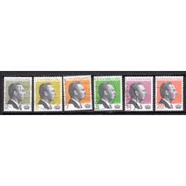 Luxembourg 6 Timbres Oblitere Effigie Du Grand Duc Jean