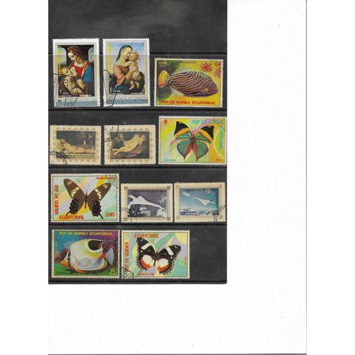 Guinée Équatoriale 11 Timbres Oblitérés 1971