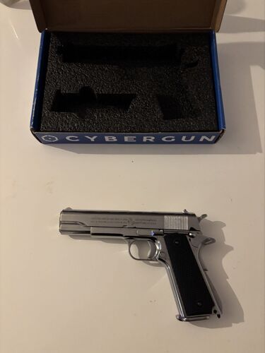 Réplique Colt 1911 Silver Cybergun 1.2 Joule - Full Métal