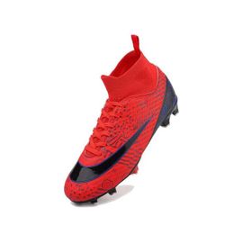Chaussures De Football Homme Rouges À Crampons - Taille 45 Eu - Tige Montante Sport Et Entraînement - Adhérence Et Confort