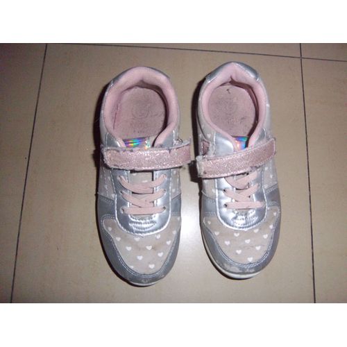 Baskets Filles Grises Avec Des Coeurs - 29