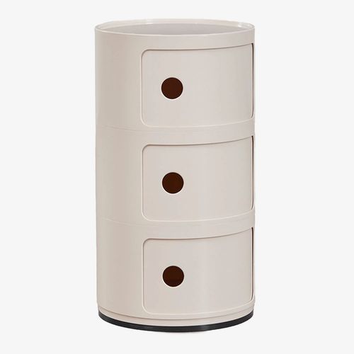 Table de chevet ronde Ø30 cm avec étagères Babel Tapioca Beige