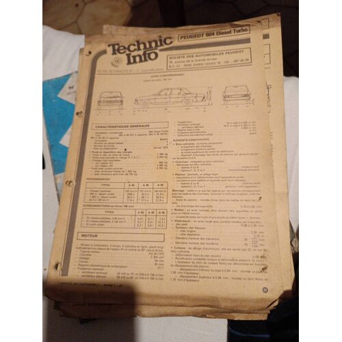 Technic Info N°11 03/1981 Peugeot 604 Diesel Turbo