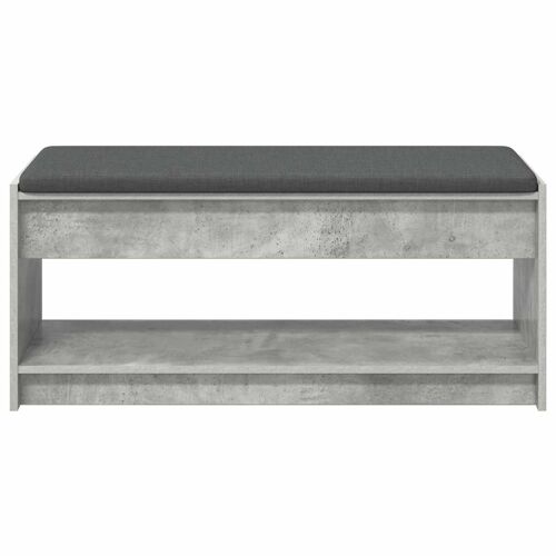 vidaXL Banc d'entrée avec coussin Gris béton 100 x 38 x 46 cm