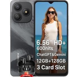 Blackview WAVE 9C Smartphone 6.56" 12Go+128Go 13MP+8MP 5000mAh Android 15 Dual SIM Face ID Noir avec Blackview Airbuds 20
