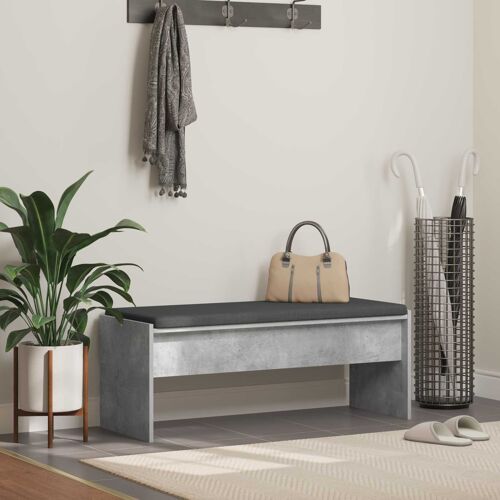 vidaXL Banc d'entrée avec coussin Gris béton 100 x 38 x 46 cm
