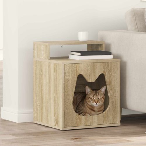 Vidaxl Maison Pour Chat Sonoma 42,5 X 40 X 53,5 Cm Bois D'ingénierie