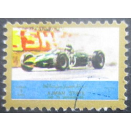 Ajman Voiture De Course Oblitéré Petit Format