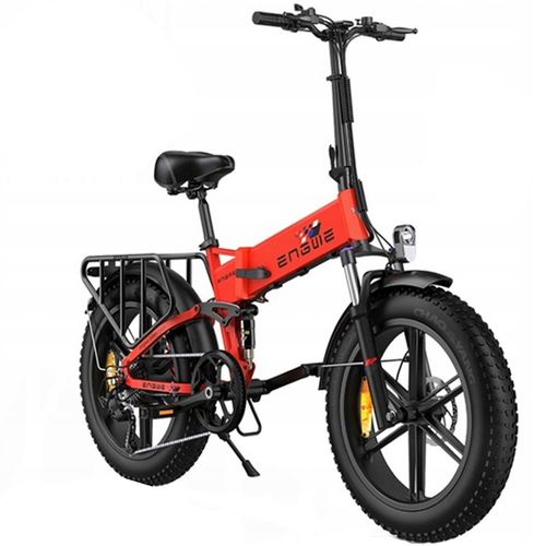 Vélo Électrique Pliable Engwe Engine X, Moteur 250 W, Batterie 48 V 13 Ah, Vitesse Maximale 25 Km/H, Autonomie 100 Km, Pneus 20 Pouces, Double Frein À Disque - Rouge